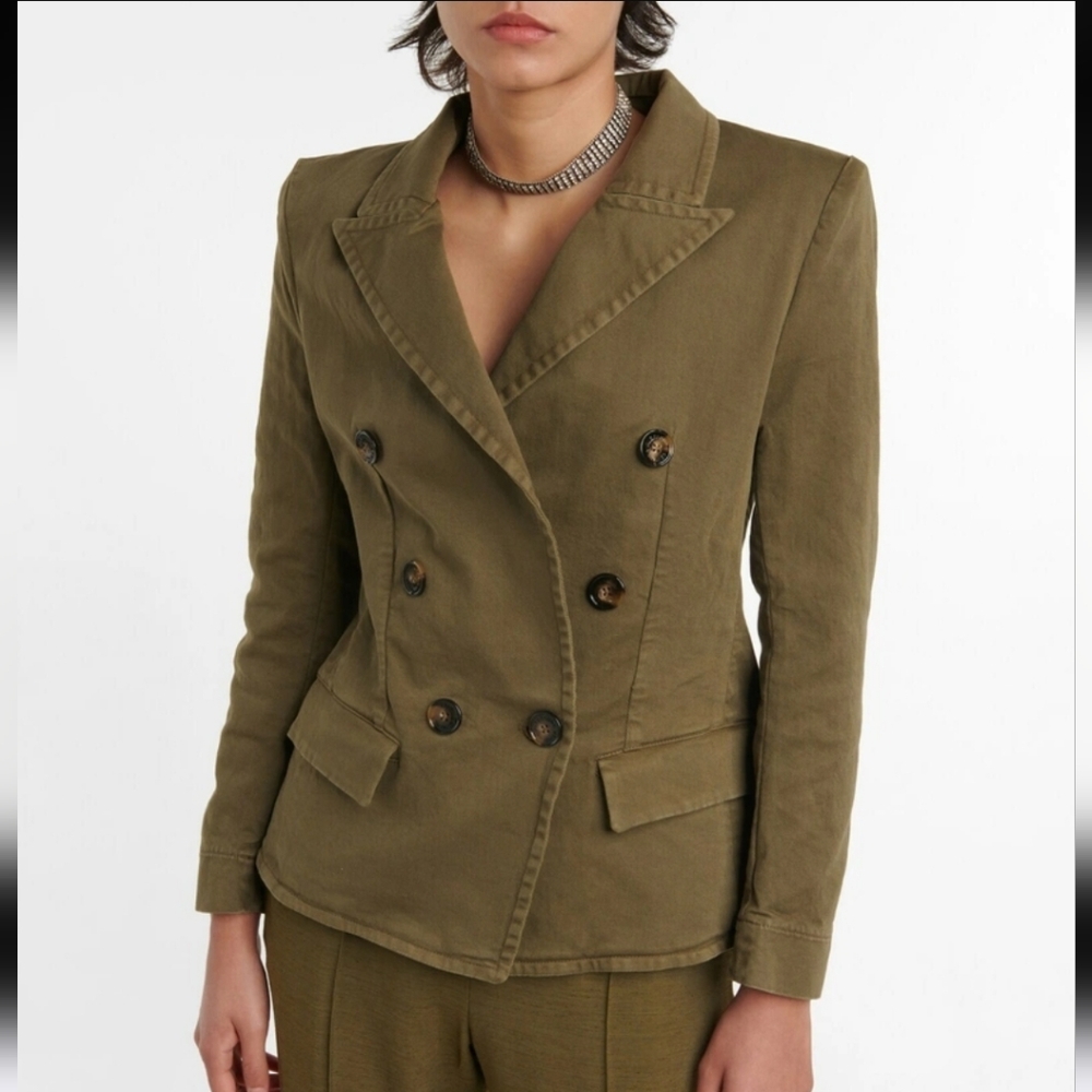 Alexandre Vauthier Olive Double-Breasted Women's Jacket Size 34